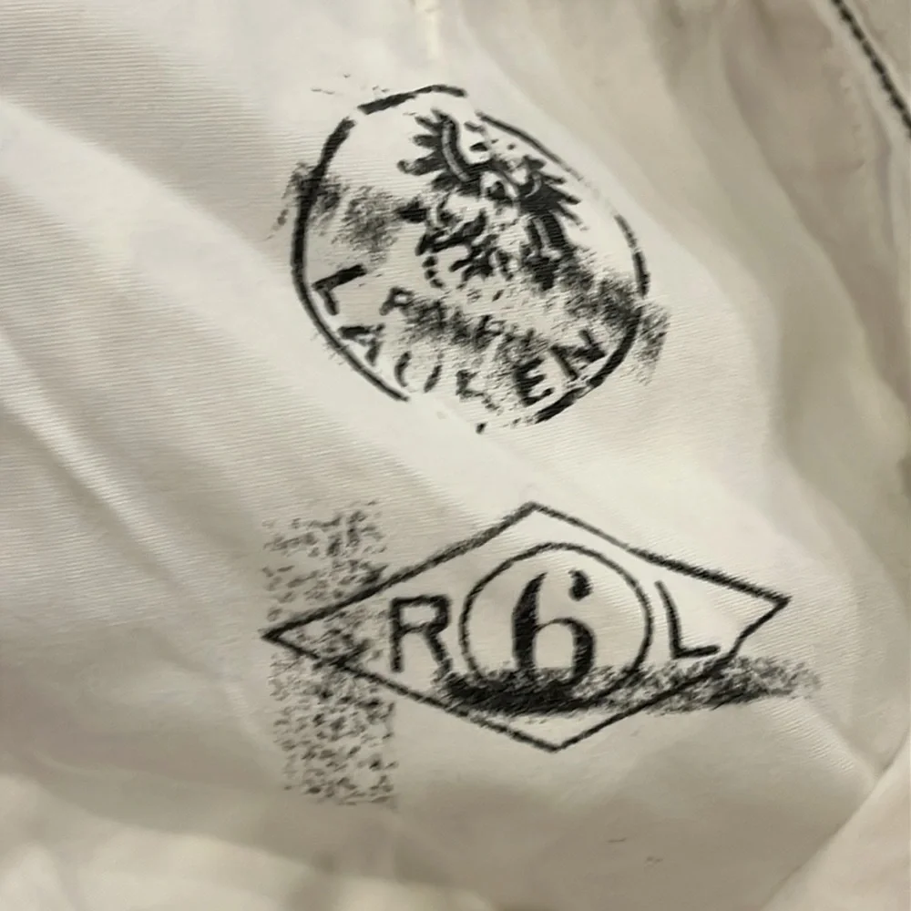 Polo Ralph Lauren white Combat Cargo Pants Vintage Mens Size 40x30”